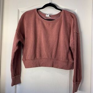 Cozie by Pink Rose Cropped Sweatshirt – Y2K Cozy Girl Long Sleeve L